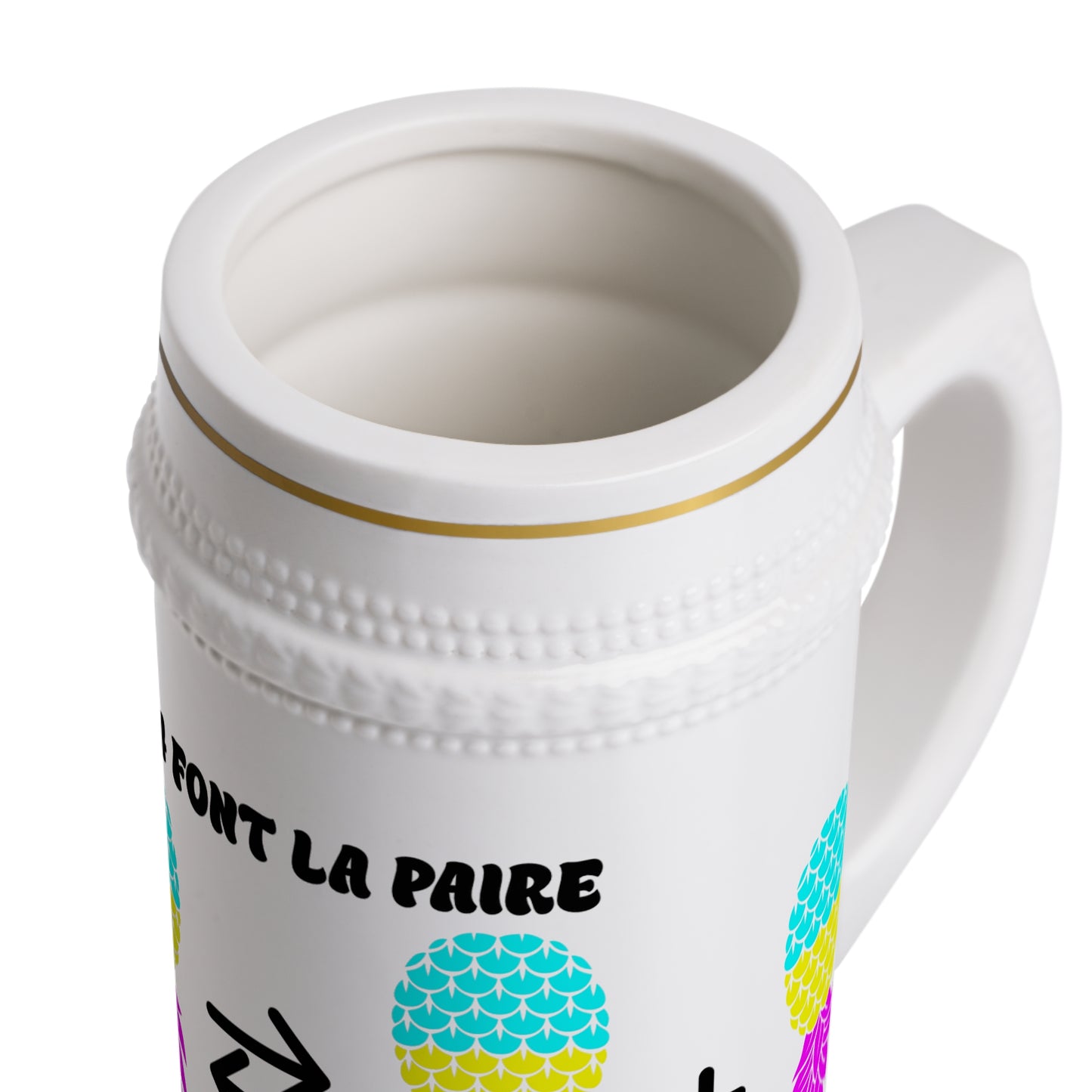 Chope à bière Les 4 font la paire Ananas Pansexuel.le