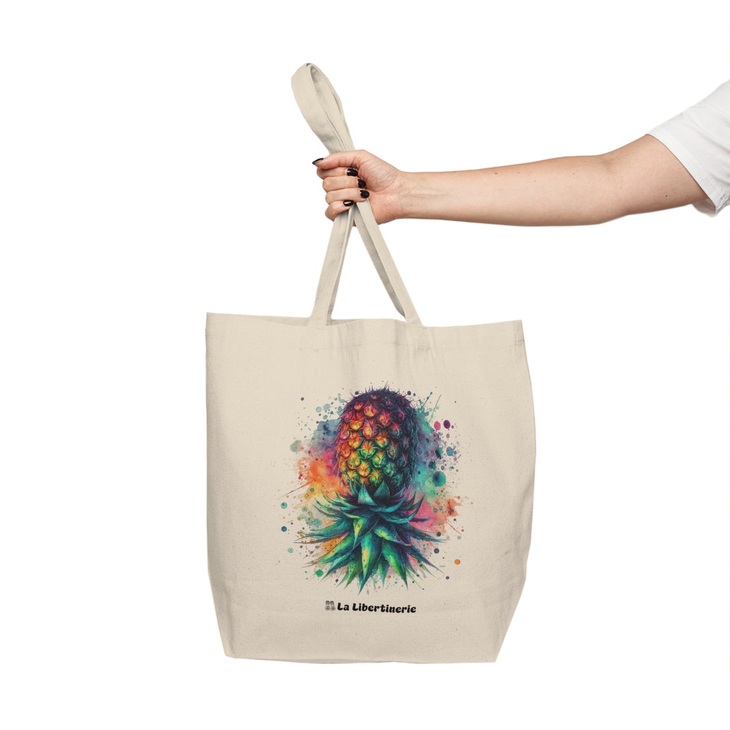 Sac shopping Ananas Aquarelle J'aime partager