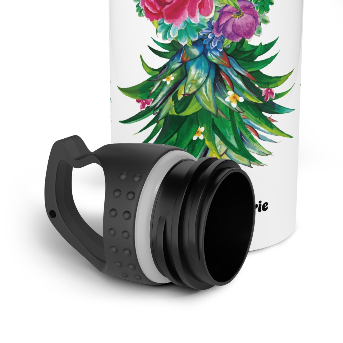 Bouteille d'eau inox Ananas fleuri