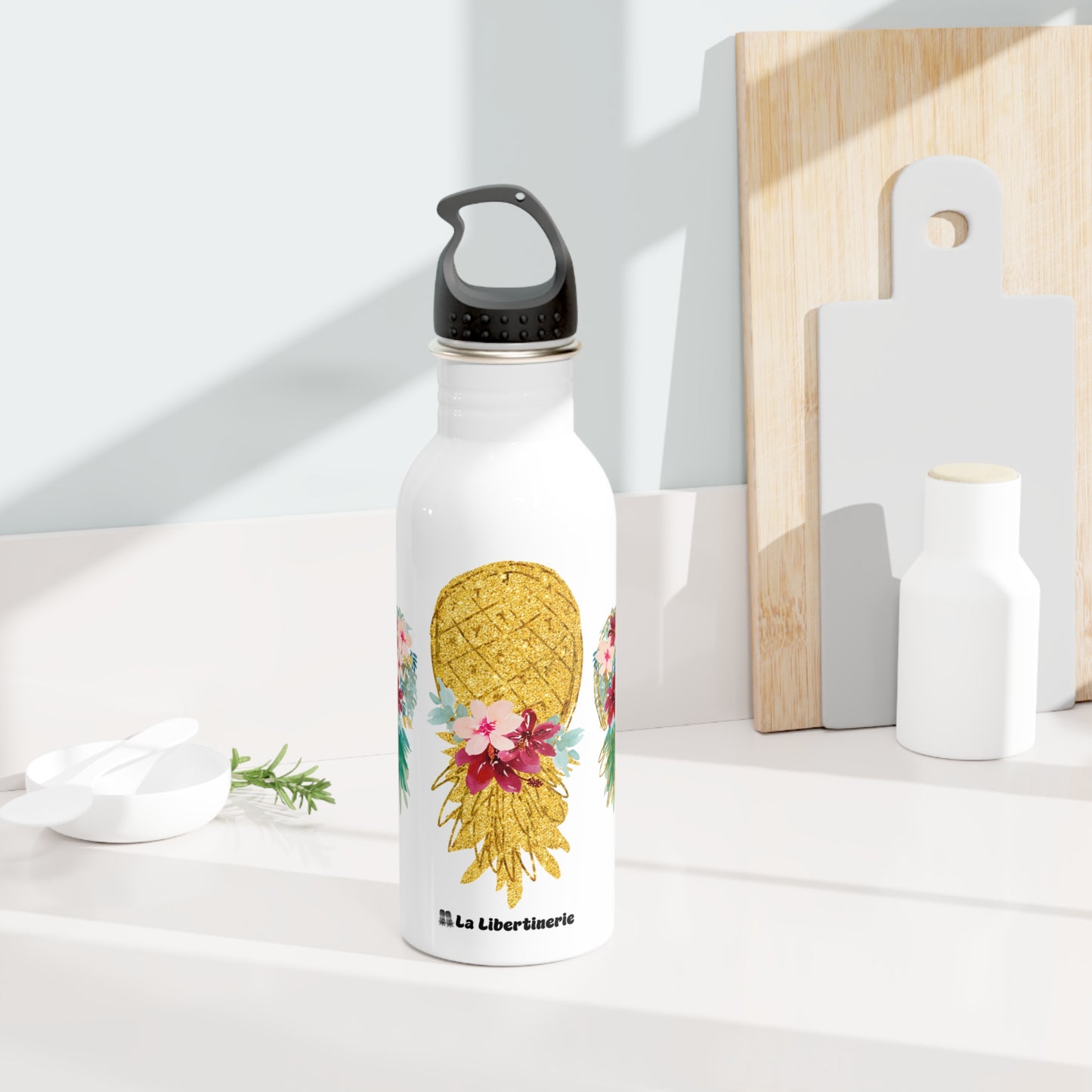 Bouteille d'eau inox Ananas Marsala