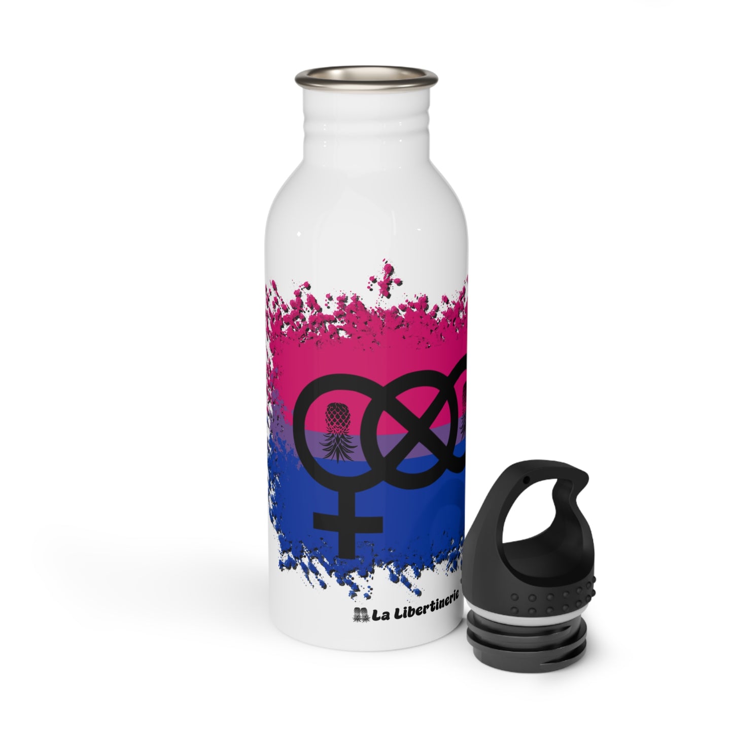 Bouteille d'eau inox Symbole bisexuel