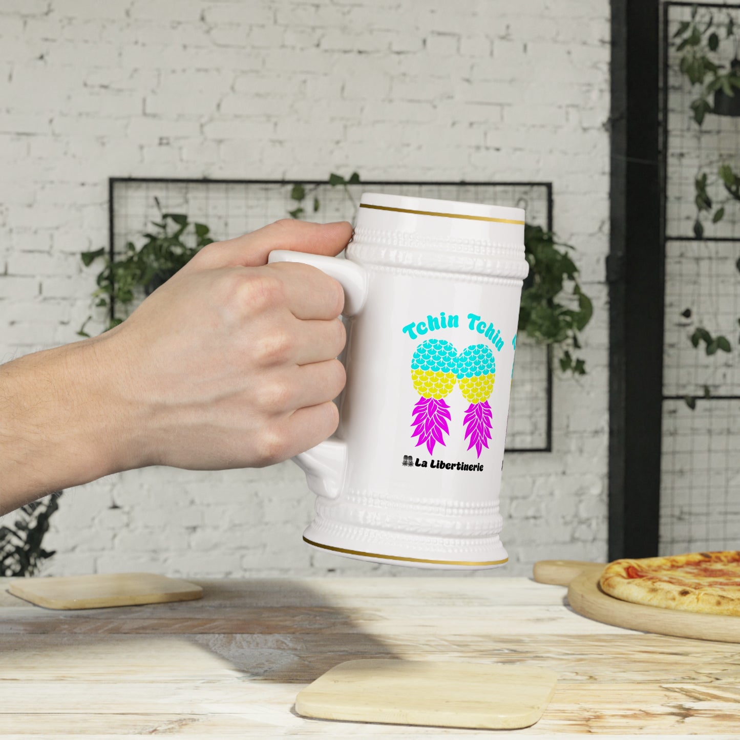 Chope à bière Tchin Tchin Ananas Pansexuel.le