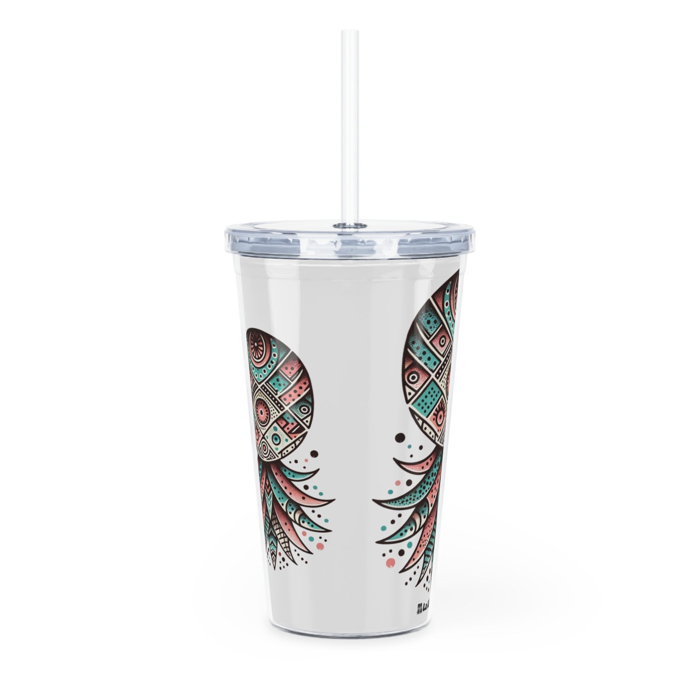 Gobelet avec paille Ananas Boho blanc