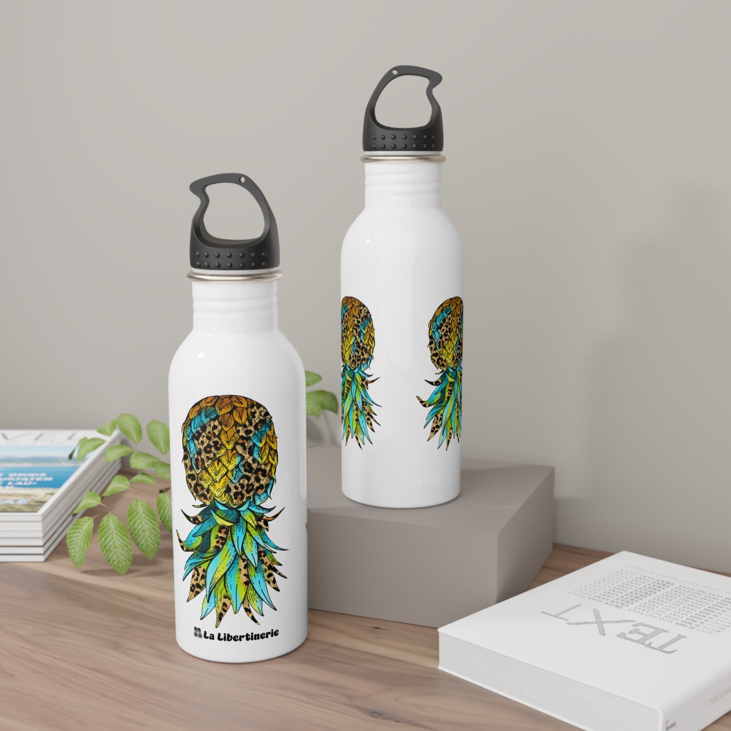Bouteille d'eau inox Ananas Léopard