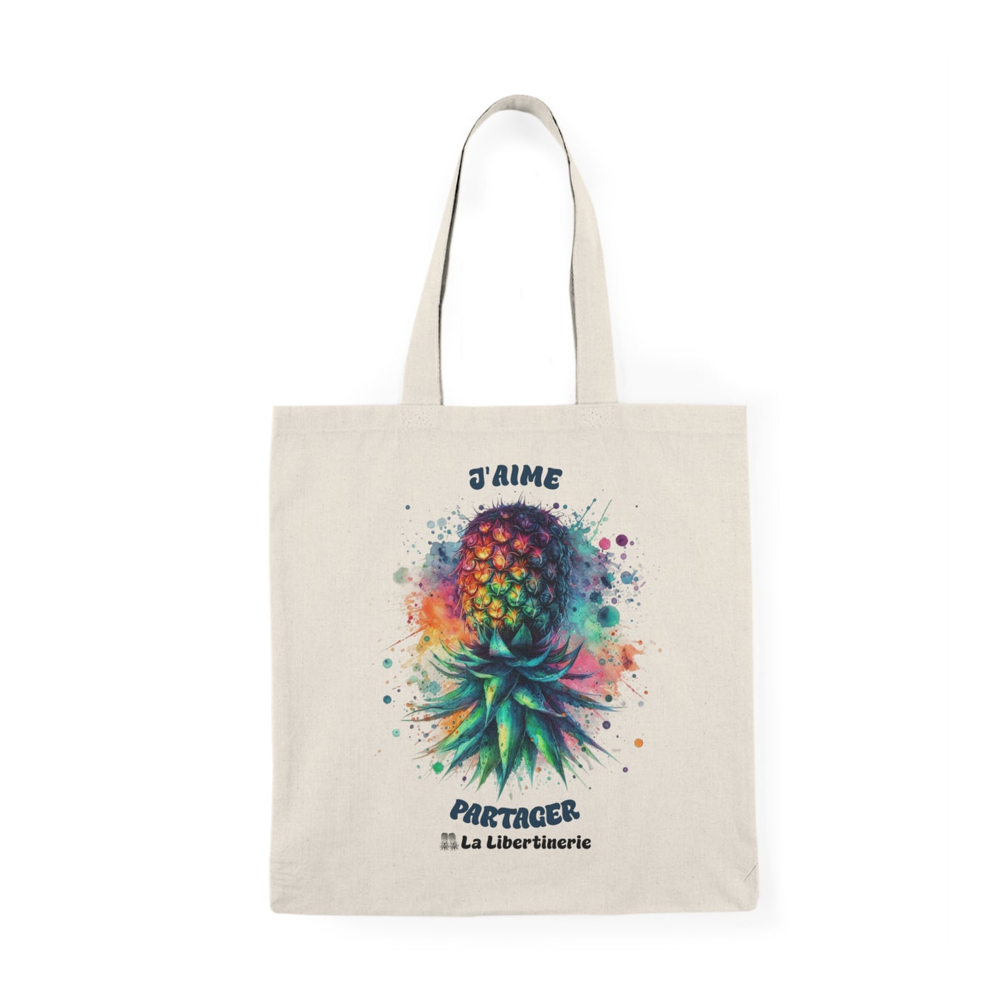 Sac fourre-tout Ananas Aquarelle J'aime partager