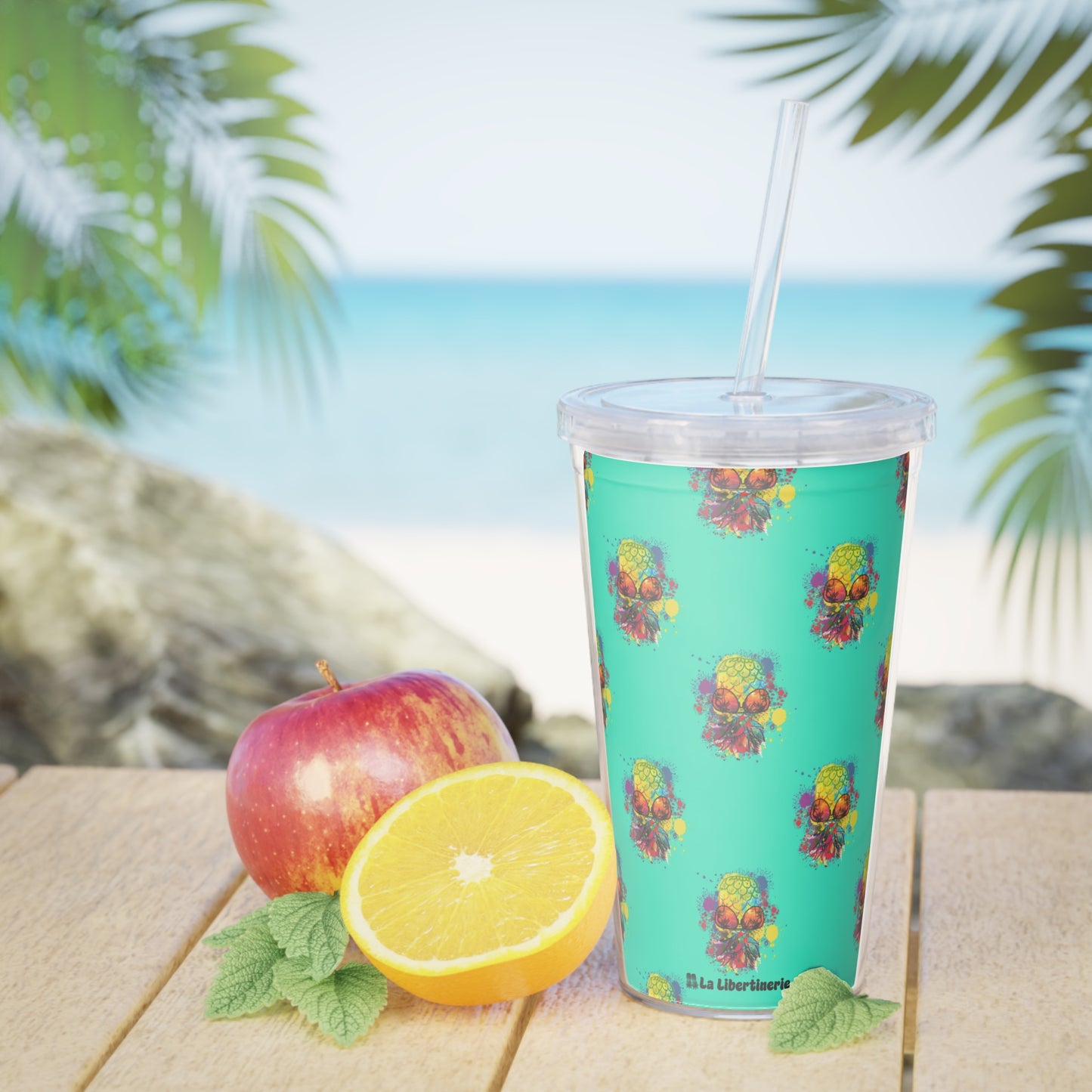 Gobelet avec paille Ananas sucré Motif