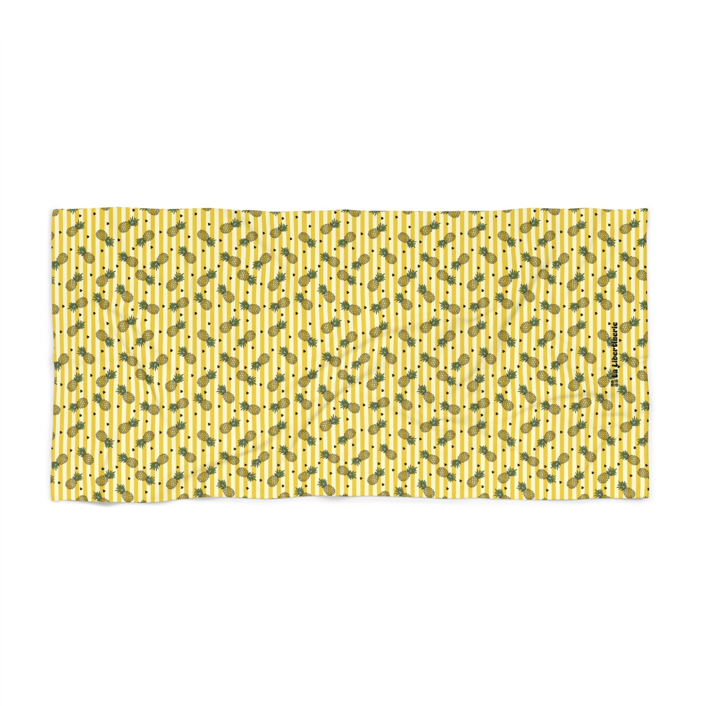 Serviette de plage Ananas Coeur jaune