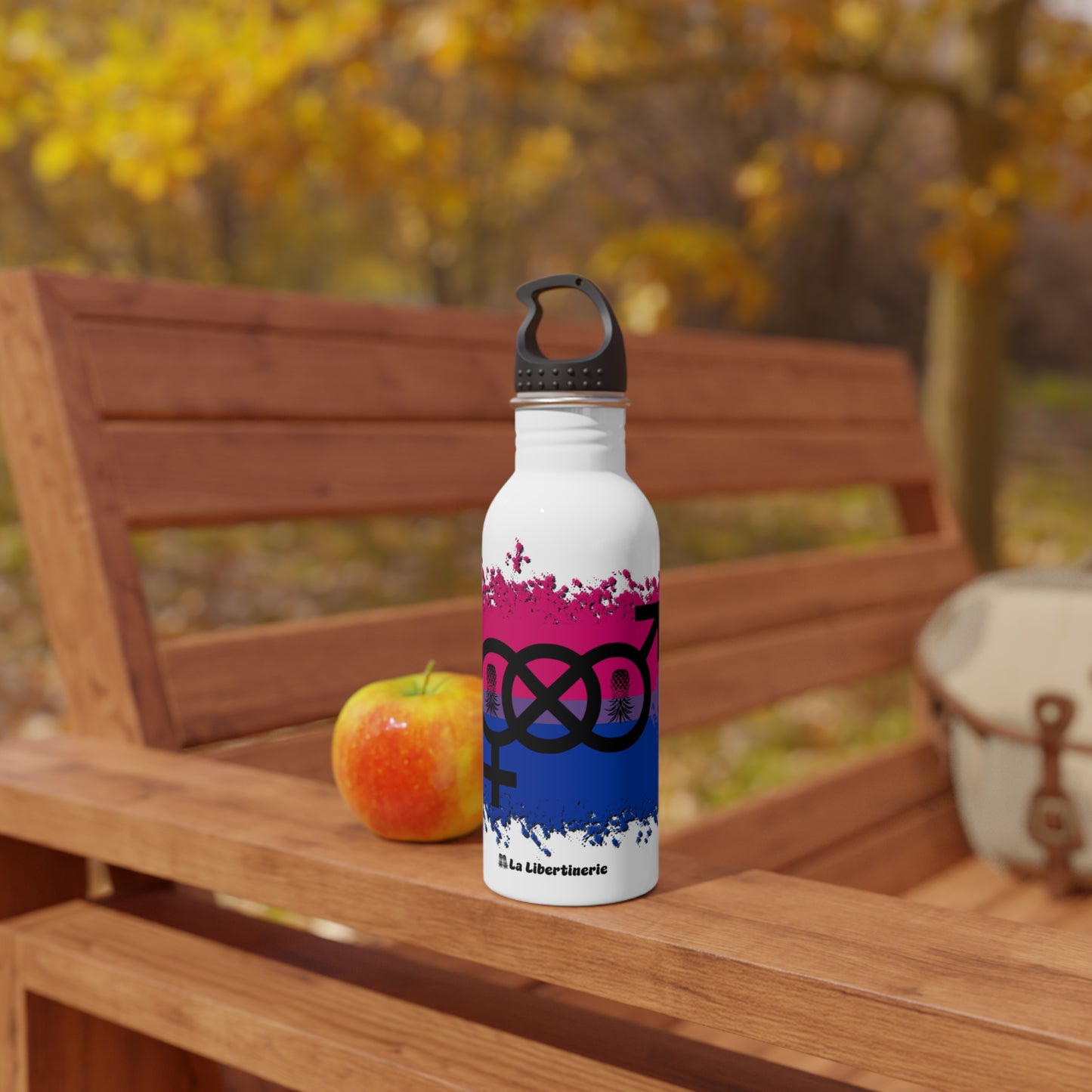 Bouteille d'eau inox Symbole bisexuel