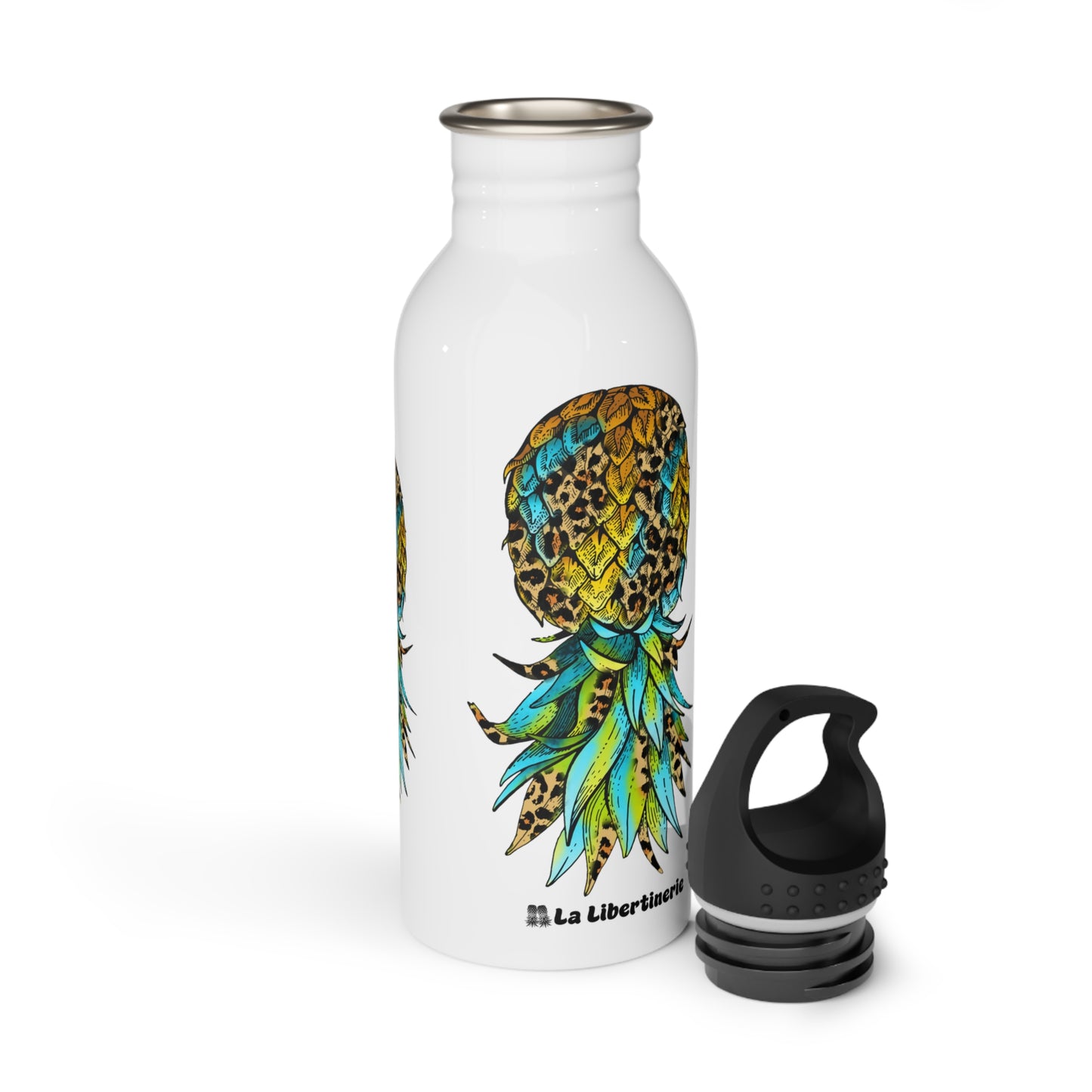 Bouteille d'eau inox Ananas Léopard