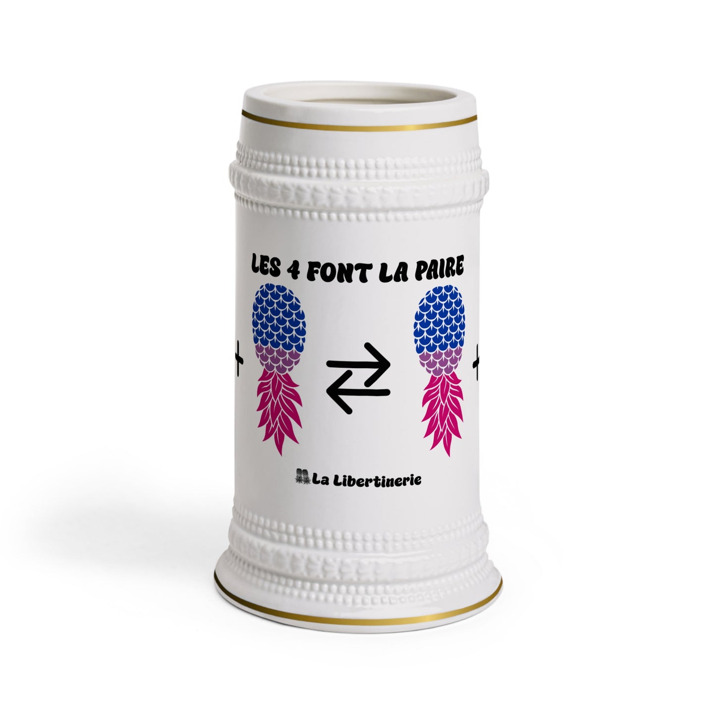 Chope à bière Les 4 font la paire Ananas Bi