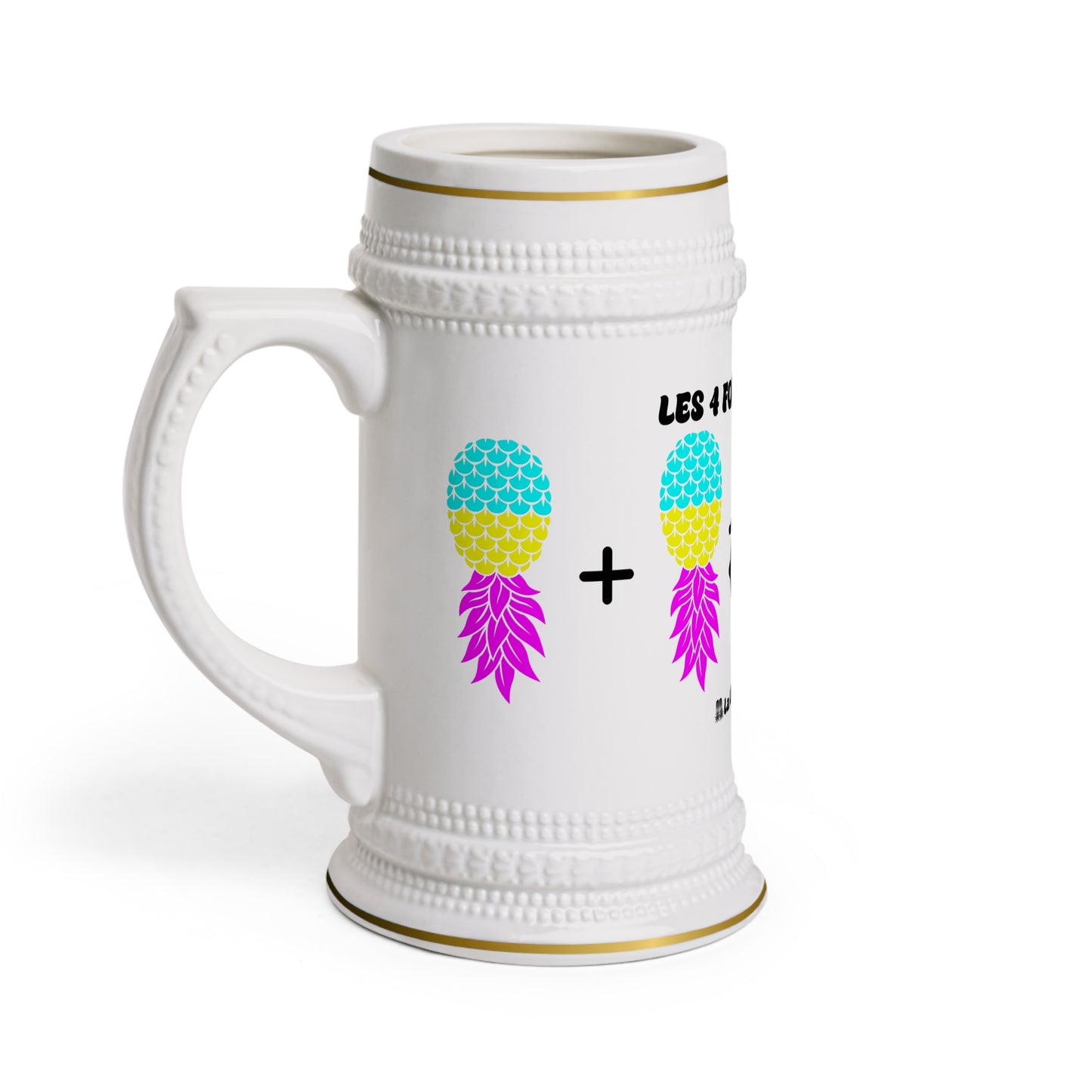Chope à bière Les 4 font la paire Ananas Pansexuel.le
