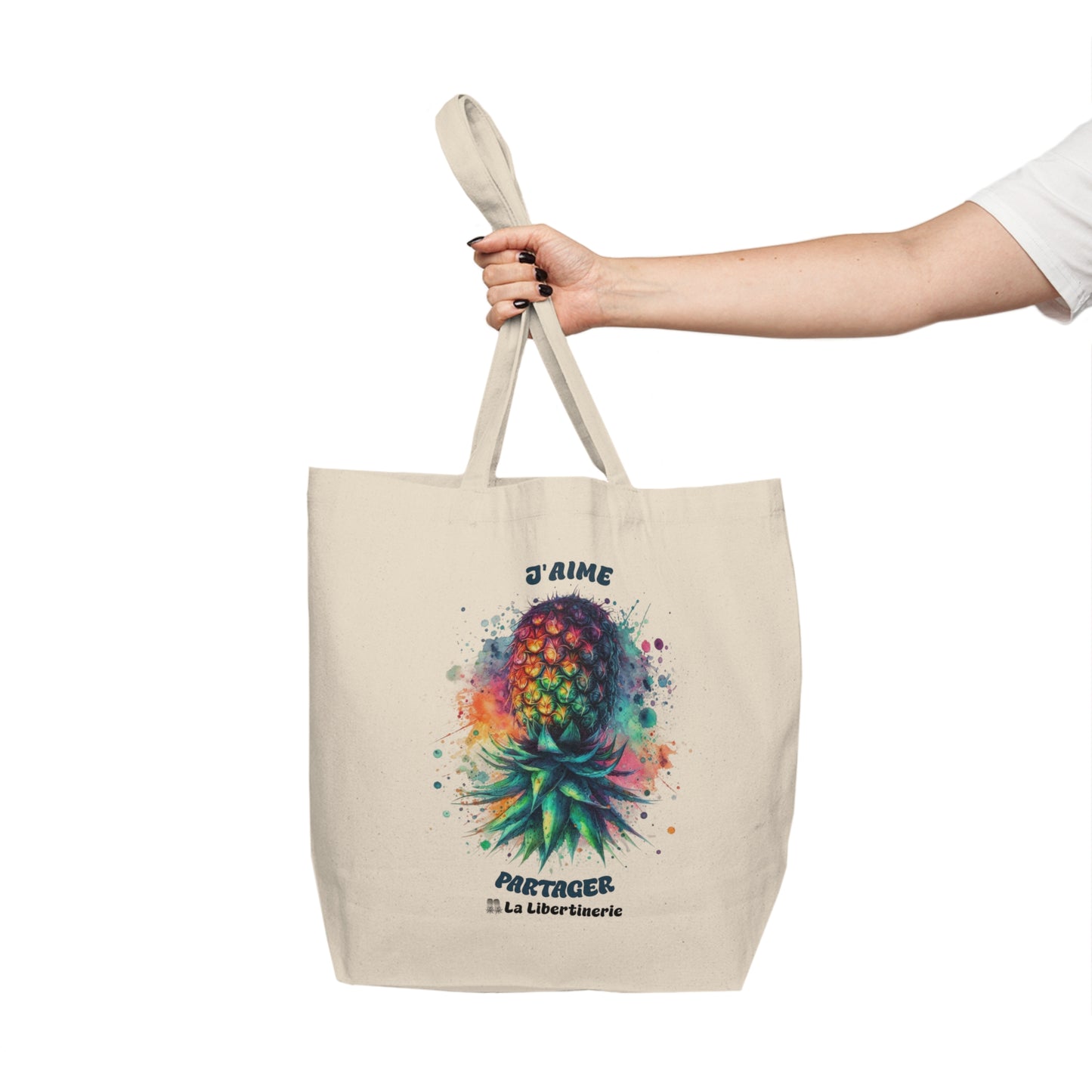 Sac shopping Ananas Aquarelle J'aime partager