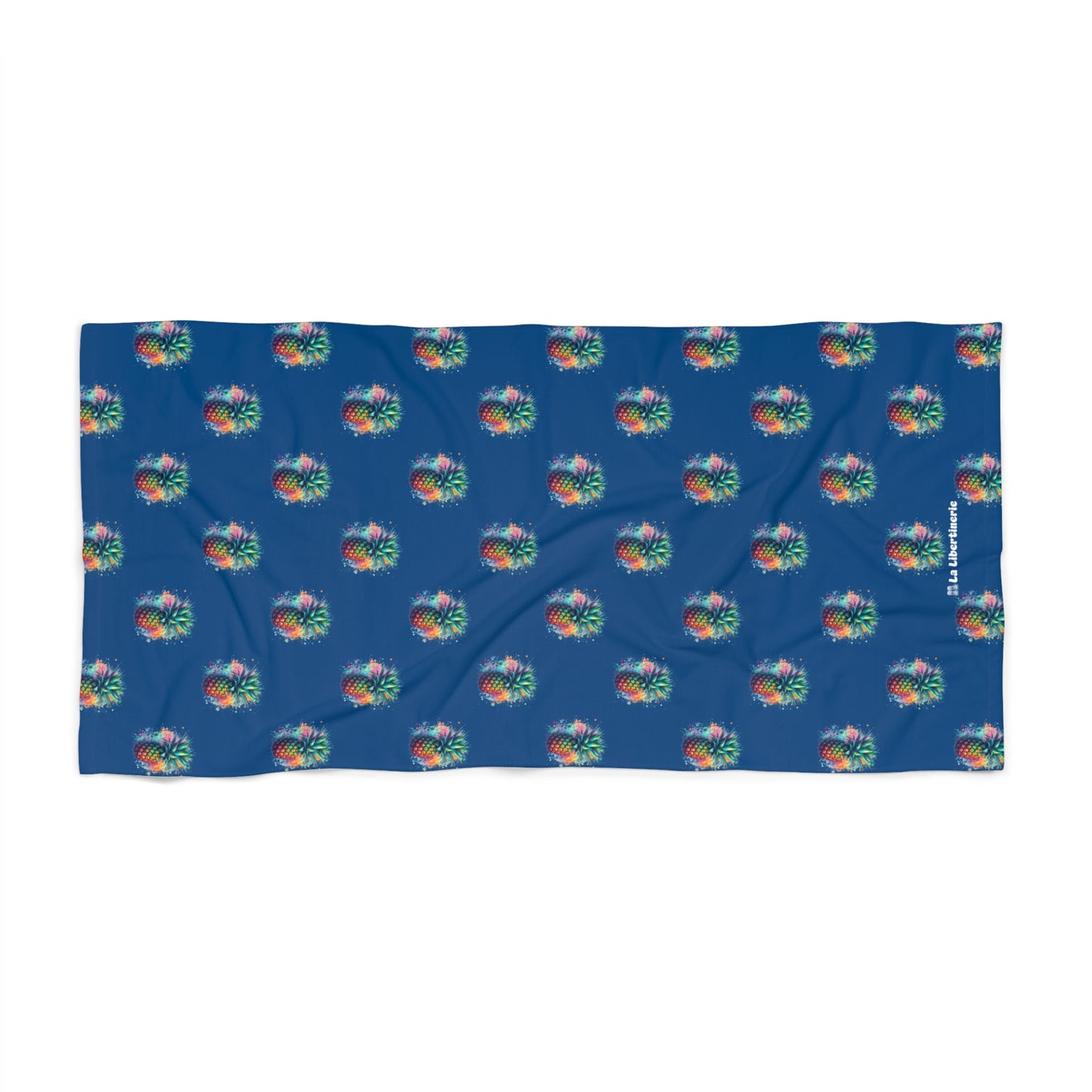 Serviette de plage Ananas Aquarelle Motif Bleu