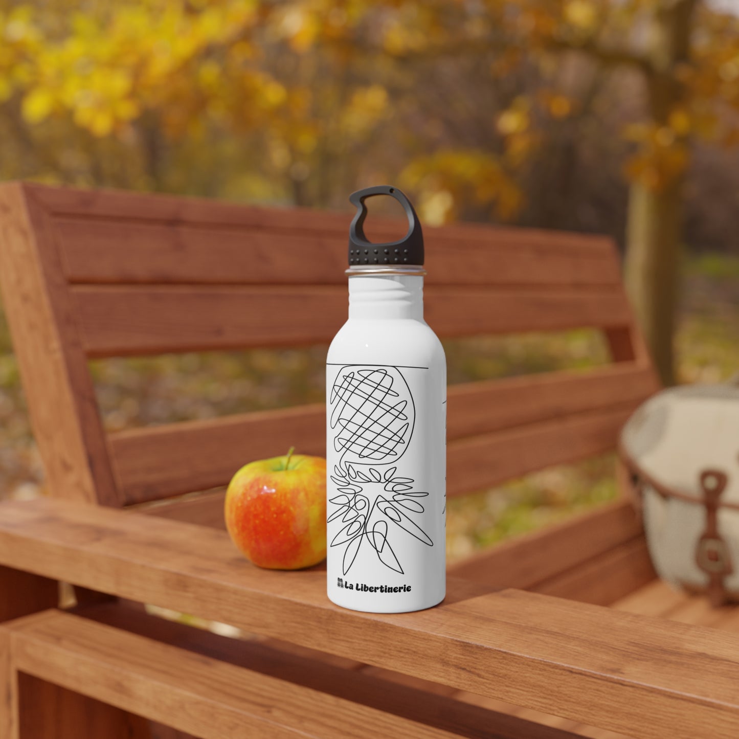 Bouteille d'eau inox Ananas minimaliste