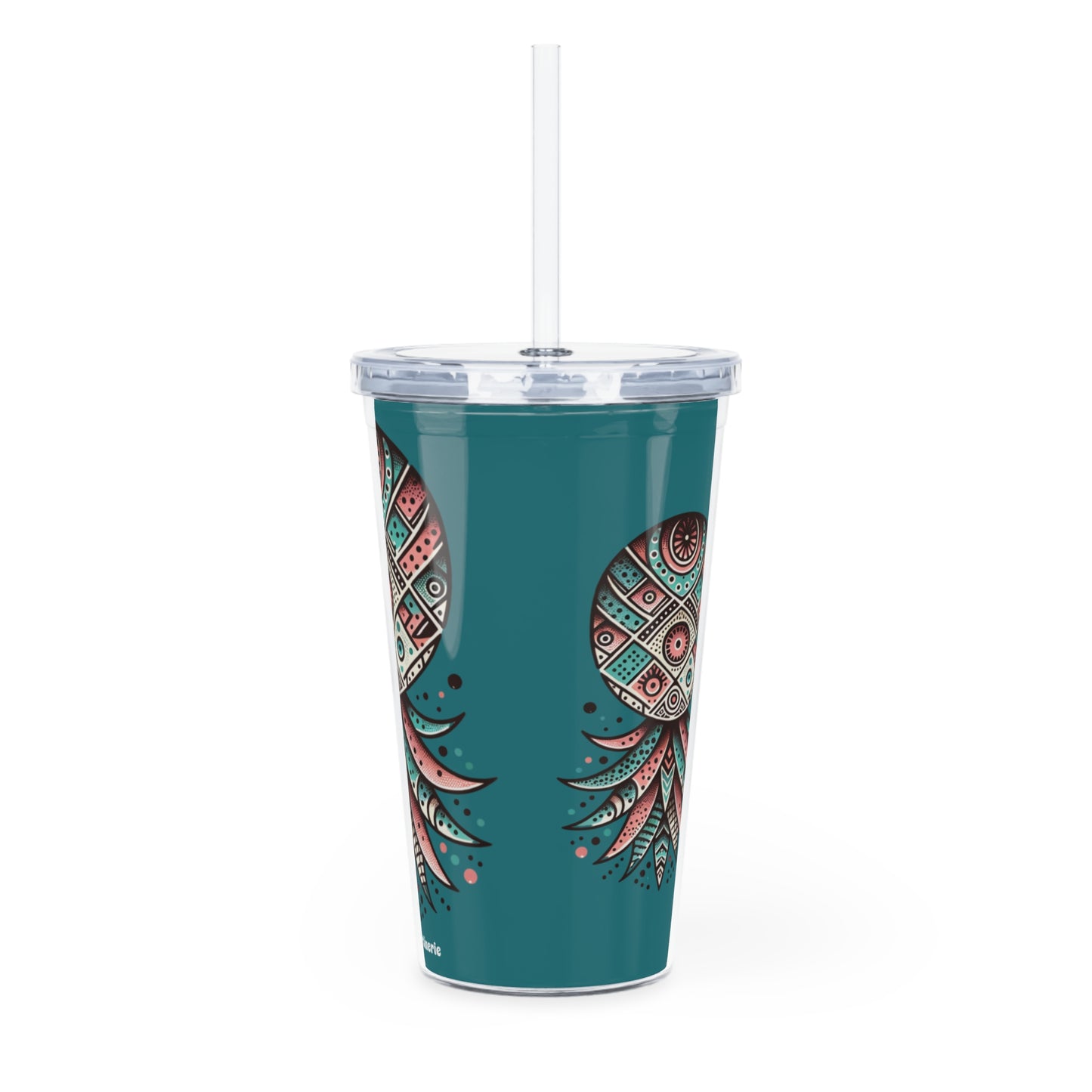 Gobelet avec paille Ananas Boho vert
