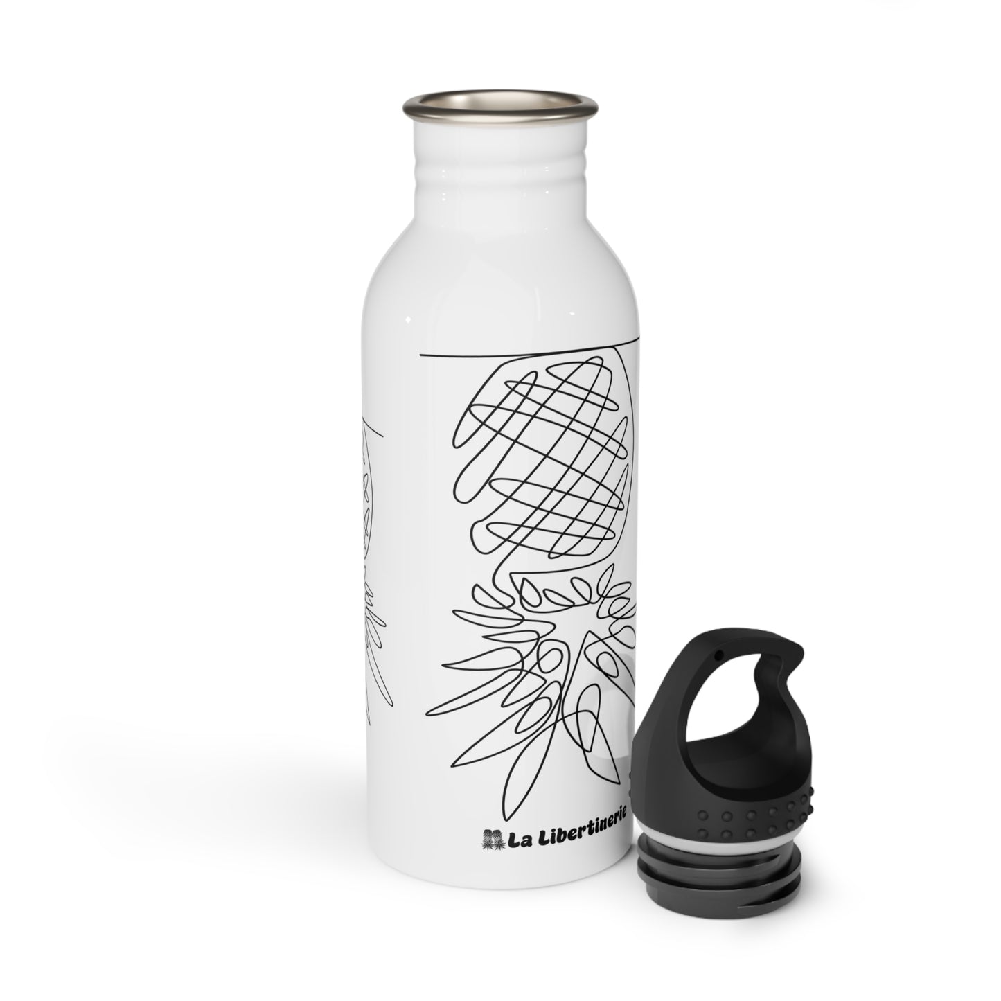 Bouteille d'eau inox Ananas minimaliste