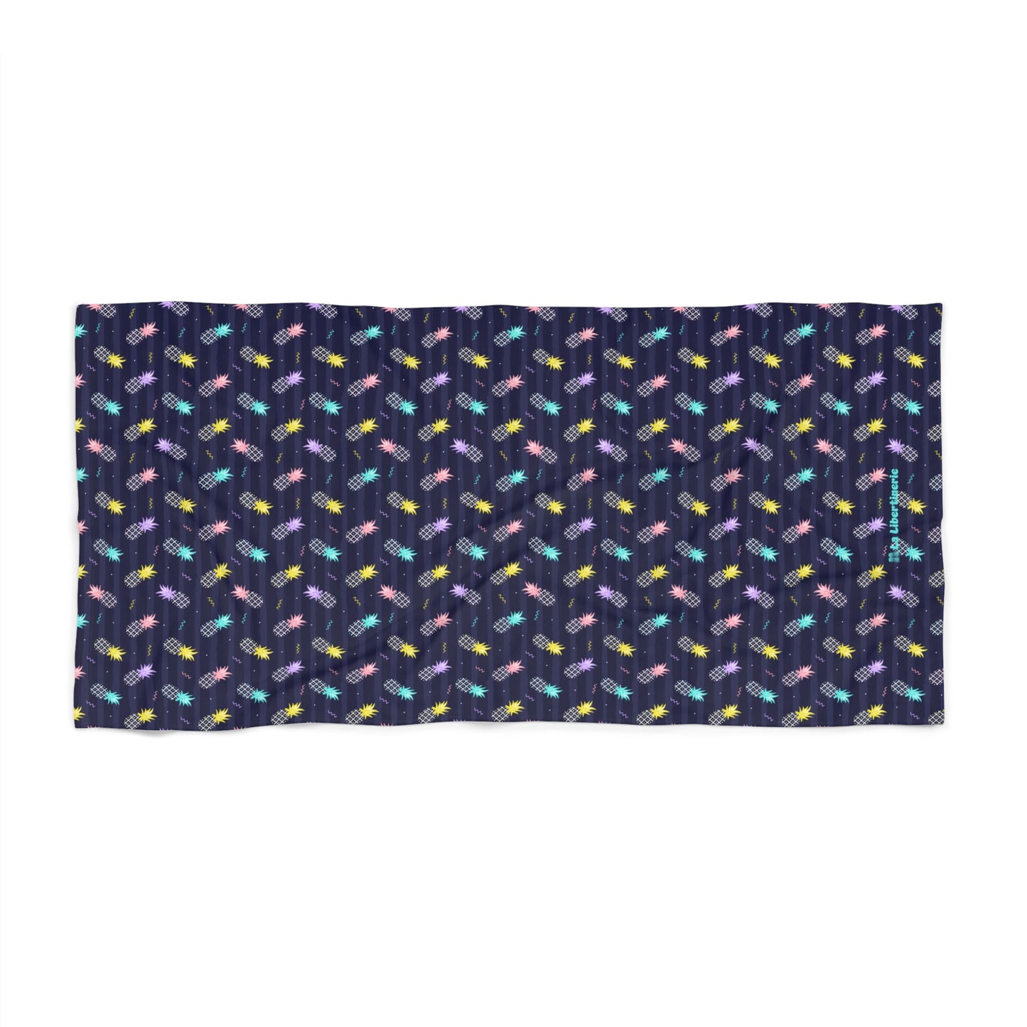 Serviette de plage Ananas Tic-tac-toe bleu