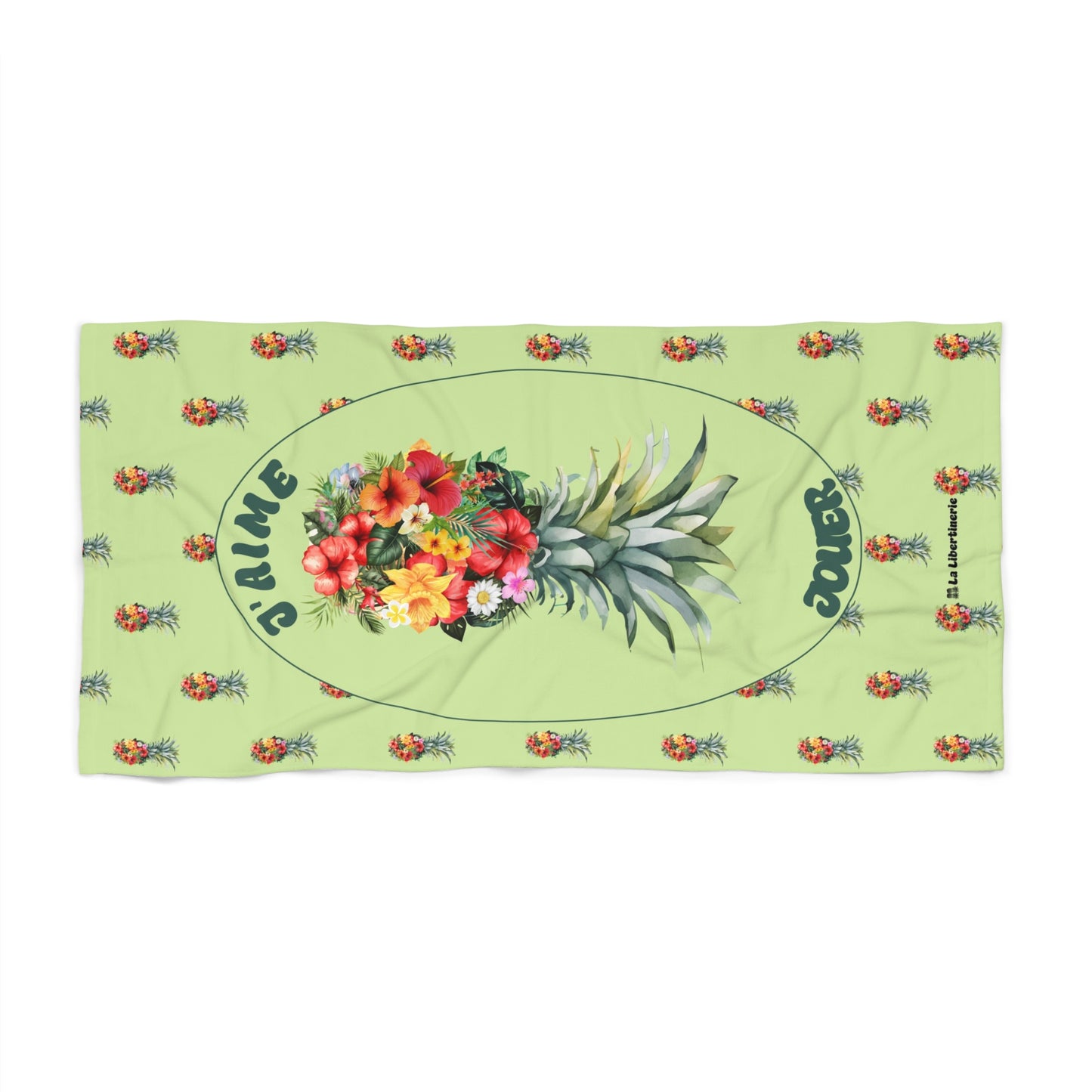 Serviette de plage Ananas Aloha J'aime jouer
