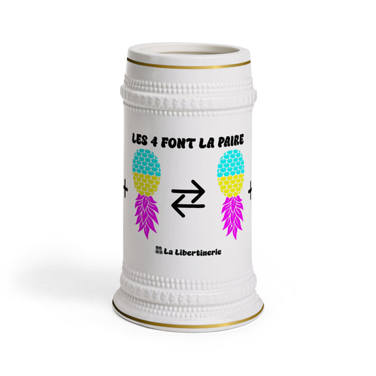 Chope à bière Les 4 font la paire Ananas Pansexuel.le
