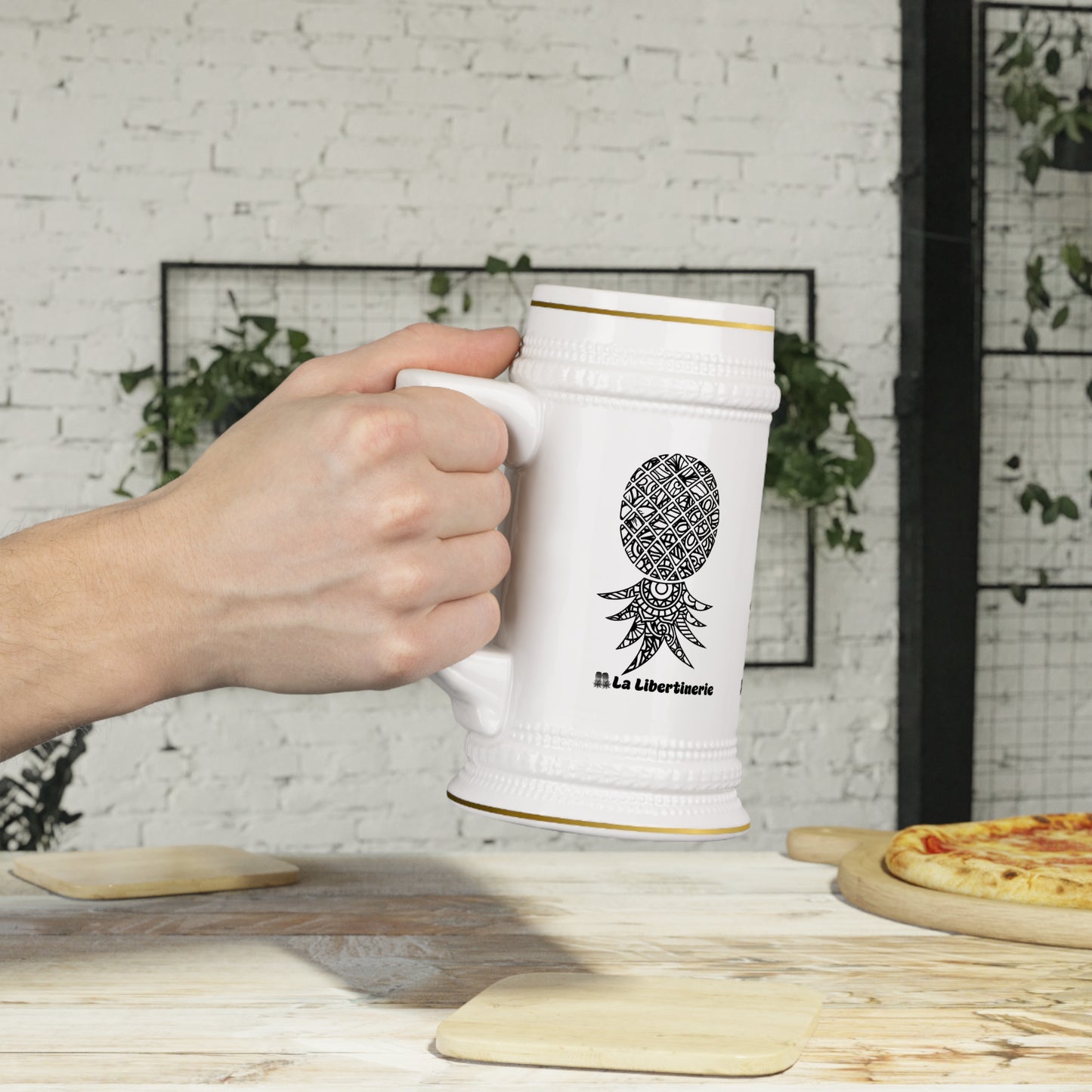 Chope à bière Libertinage tatoué