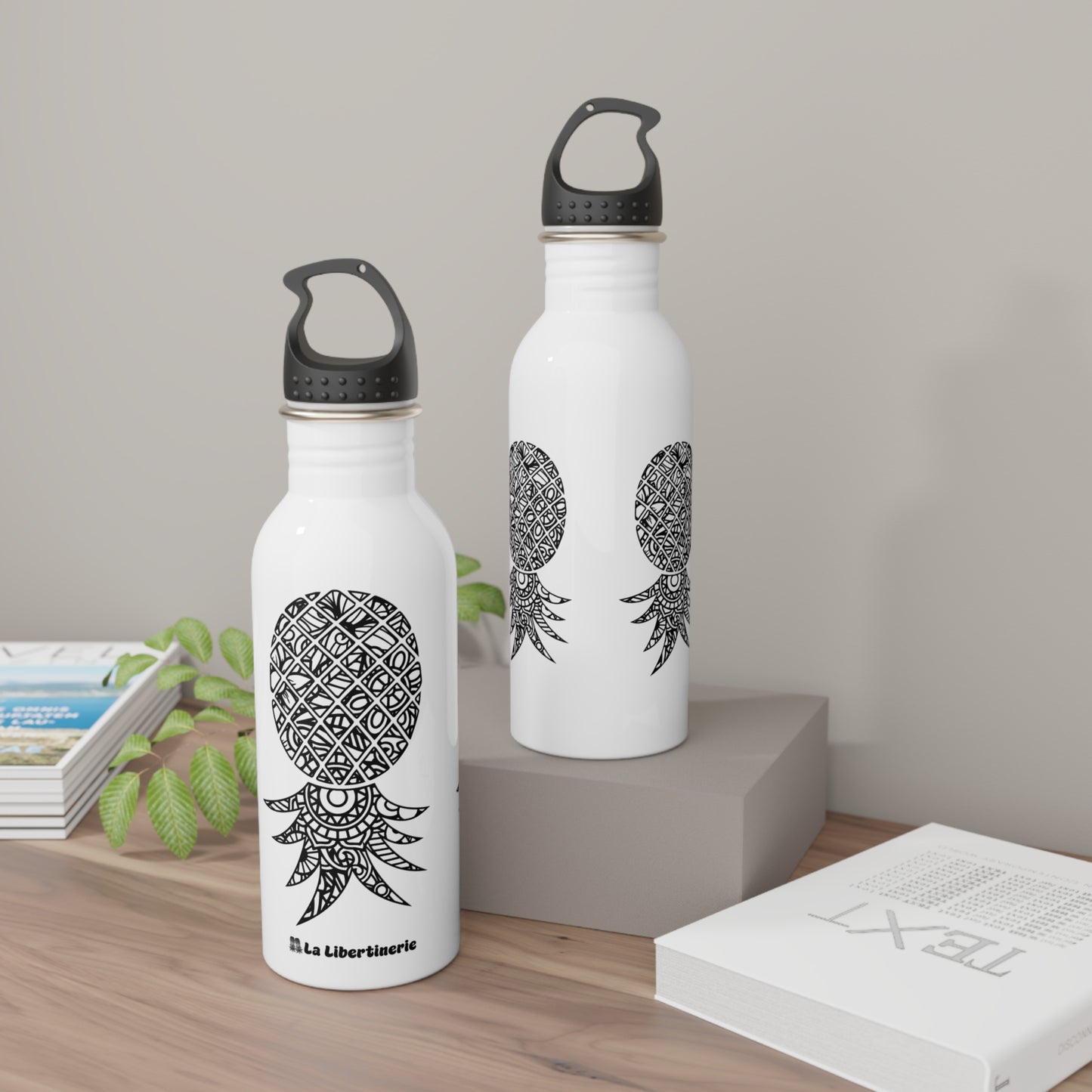 Bouteille d'eau inox Ananas tatoué