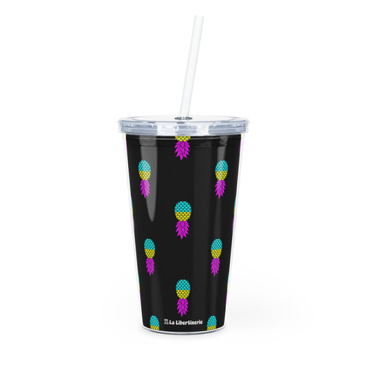 Gobelet avec paille Ananas Pansexuel.le noir