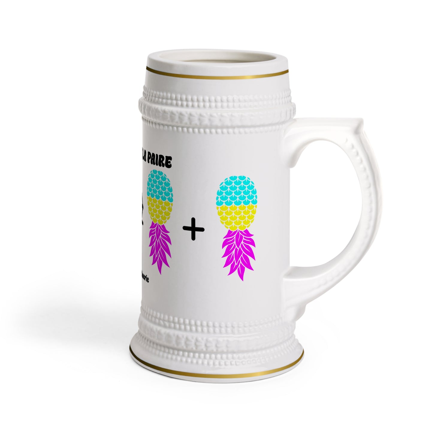Chope à bière Les 4 font la paire Ananas Pansexuel.le