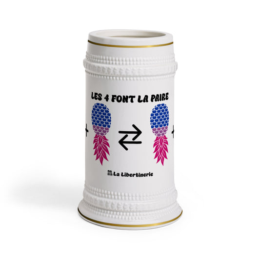 Chope à bière Les 4 font la paire Ananas Bi